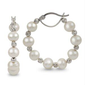 Imperial Sterling Silver Freshwater Pearl Earrings NWT